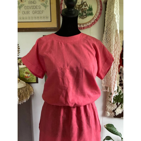 vintage 80's pink summer day dress with darling d… - image 5