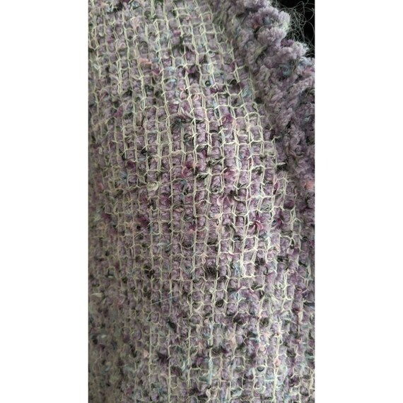 purple houndstooth textured button cardigan - image 6