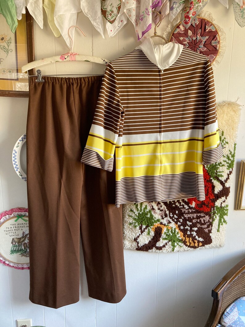 70's vintage tunic and high waisted pants leisurewear set image 4