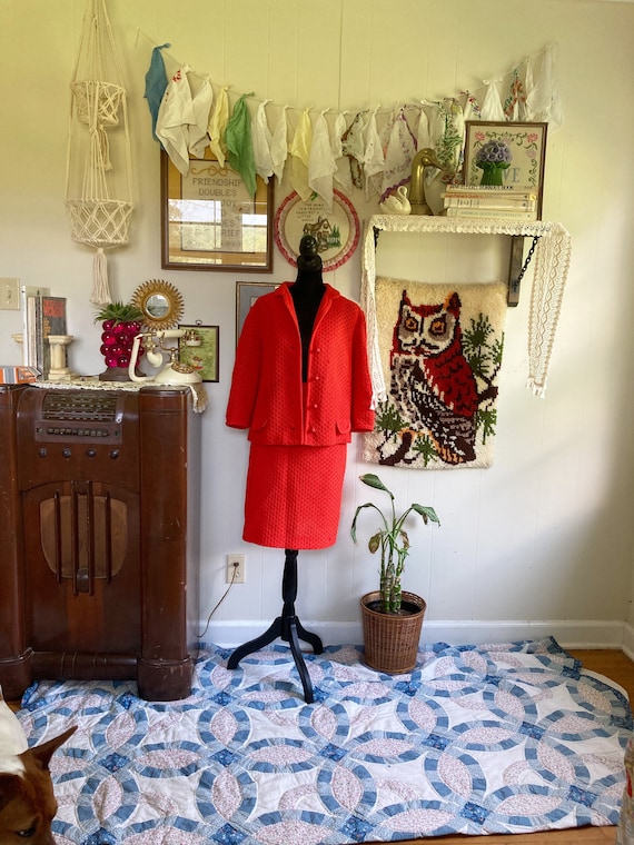 Tangerine blazer and skirt set