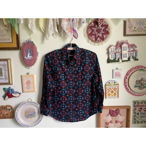 90&#39;s vintage Heirlooms soutthwestern western button down shirt