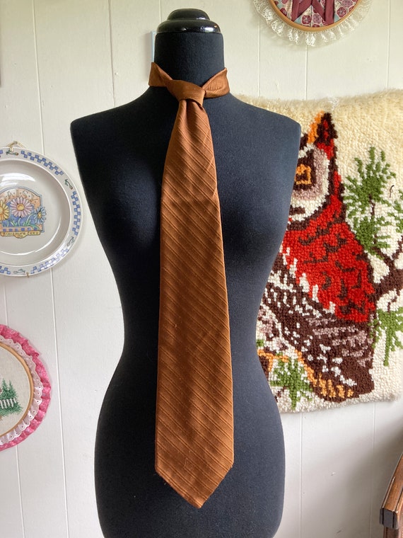 70's/80's vintage rust brown tie - image 2