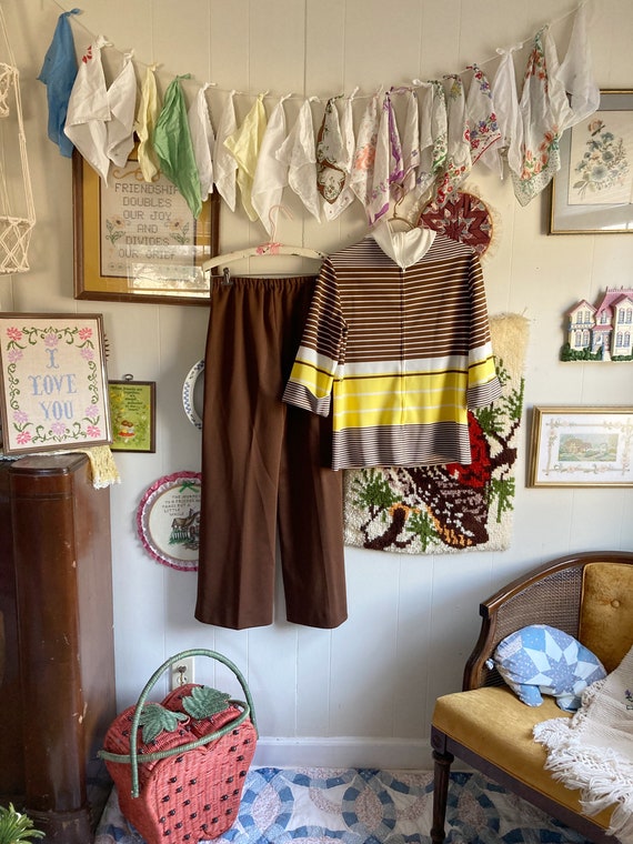 70's vintage tunic and high waisted pants leisure… - image 2