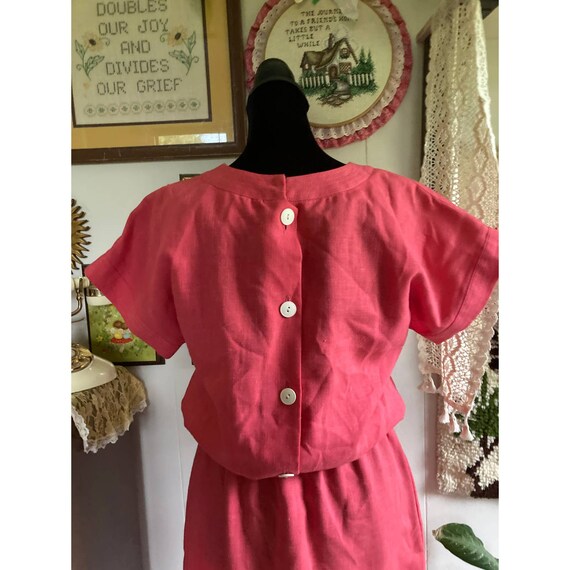 vintage 80's pink summer day dress with darling d… - image 6