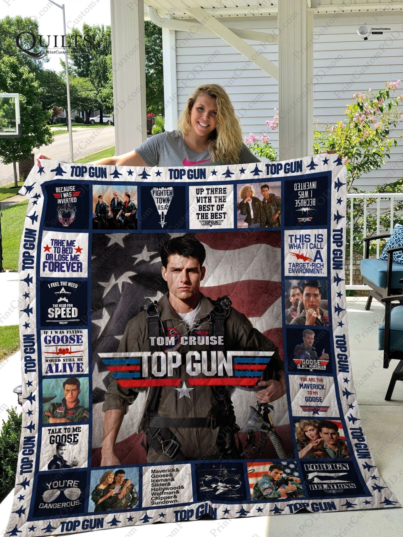 Top Gun Poster Ver01 Quilt Blanket Bedding Family Gift For Him Etsy