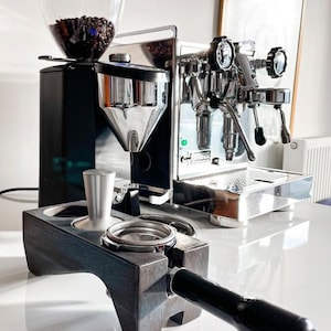 Hand Crafted Vertical Tamping Station for 58mm Portafilters | Tainted Blue