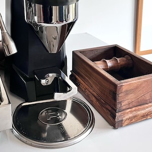 Hand Crafted Olive Wood Espresso Knock Box | Tainted