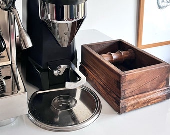 Hand Crafted Olive Wood Espresso Knock Box | Tainted