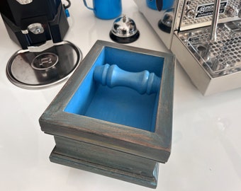 Handmade Wooden Espresso Knock Box | Aegean Blue