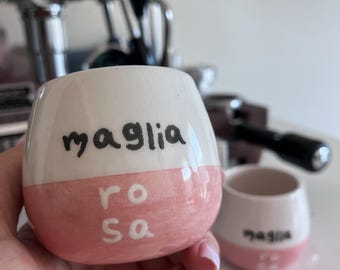 Handcrafted Pink Espresso Cup – Inspired by the Giro d’Italia (One Piece)