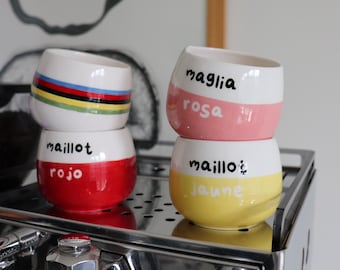 Cycling Grand Tour Cups | Large Size for Latte & Americano | 100% Handmade