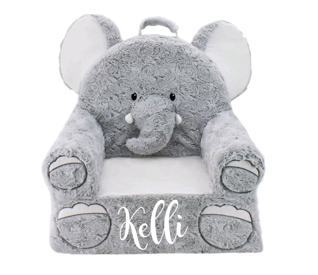 Personalized Elephant Baby Kids Room Decor Chair Fluffy Comfy Etsy