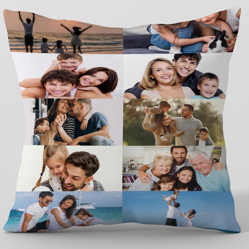 Personalised Photo Collage Pillow With Cushion Photo Collage Etsy