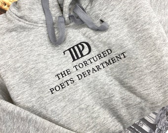 The Tortured Poets Department Embroidered Sweatshirt, TTPD Est 2024 Embroidered Crewneck, Taylor Swift Embroidered Hoodie