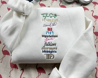 Taylor Swift Album Crewneck, TTPD Poetry embroidered Sweatshirt | All is Fair Sweatshirt, Reputation, Evermore, Folklore
