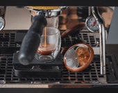 Espresso Shot Mirror Magnetic adhesive for Bottomless Portafilter (adjustable) - Walnut Bamboo Maple