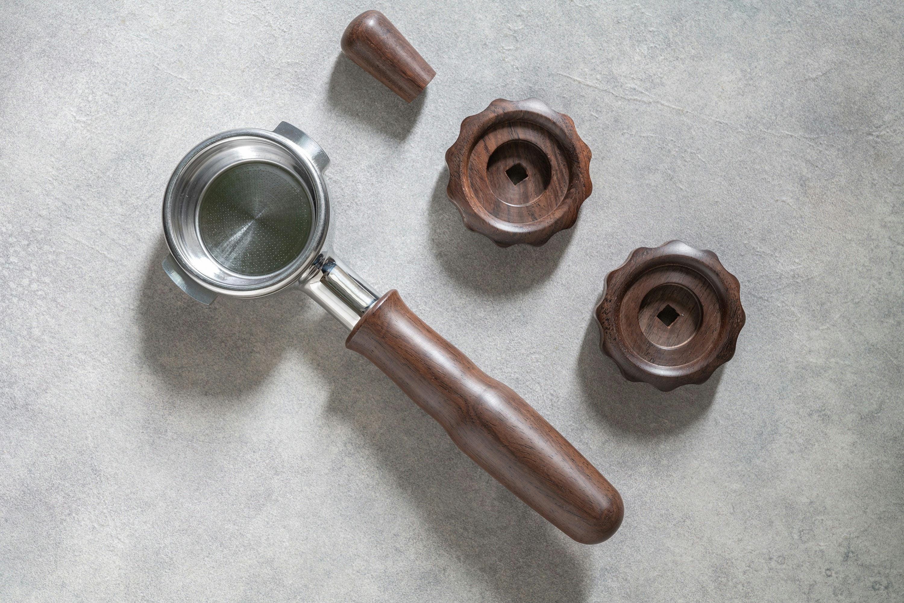 Walnut Rocket Espresso Wood Parts - Engraved Portafilter, 2 Big