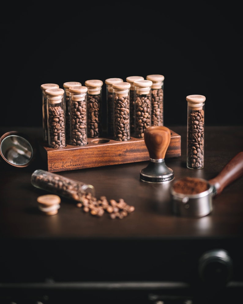 12 Tubes Wood 20g / 25g Coffee Beans Storage Tubes w Degas Valve image 8