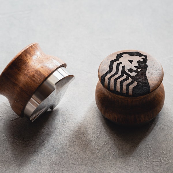 Distributore/livellatore/OCD da 58mm (e61) /53mm (Breville/Sage) per legno di caffè espresso - Incisione personalizzata inclusa