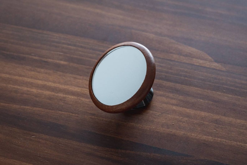 Espresso Shot Mirror Magnetic/ adhesive for Bottomless Portafilter adjustable Walnut/ Bamboo / Maple Rounded walnut