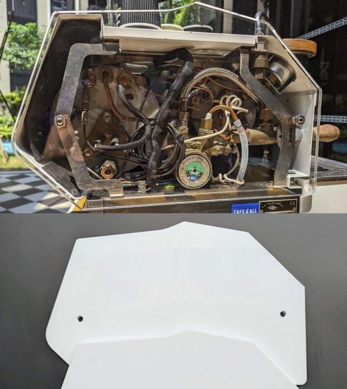 La Marzocco GS3 Side Panels - Clear, Transparent, Acrylic/ White