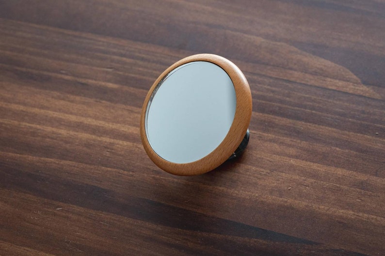 Espresso Shot Mirror Magnetic/ adhesive for Bottomless Portafilter adjustable Walnut/ Bamboo / Maple Rounded maple