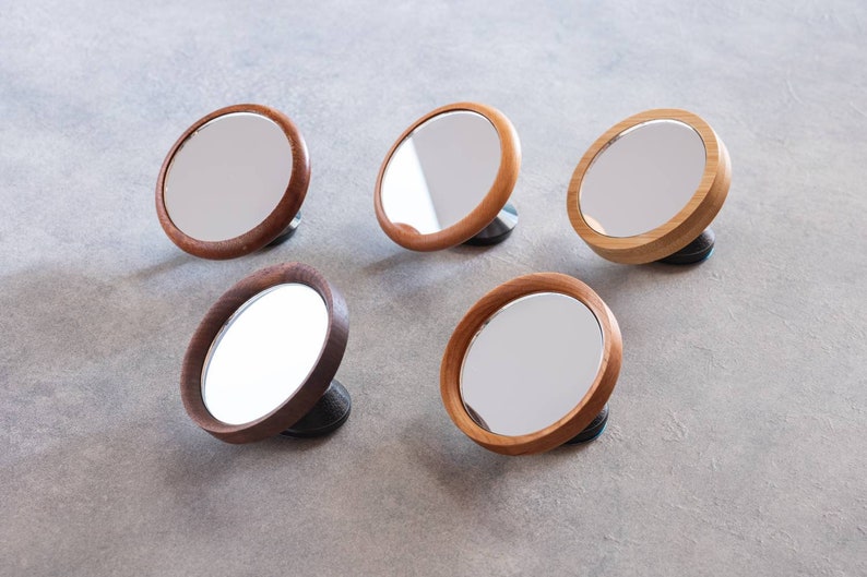 Espresso Shot Mirror Magnetic/ adhesive for Bottomless Portafilter adjustable Walnut/ Bamboo / Maple zdjęcie 2