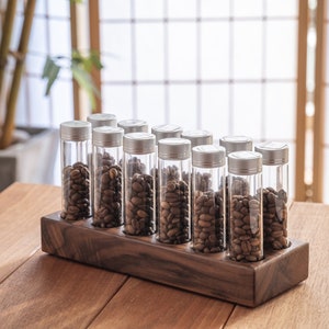12 Tubes Wood 20g / 25g Coffee Beans Storage Tubes w Degas Valve image 3
