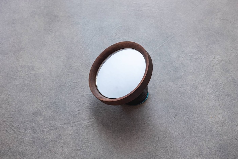 Espresso Shot Mirror Magnetic/ adhesive for Bottomless Portafilter adjustable Walnut/ Bamboo / Maple Squared walnut