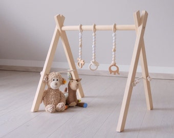 Spielebogen | Baby Gym | Handmade | klappbar | 6 Anhänger