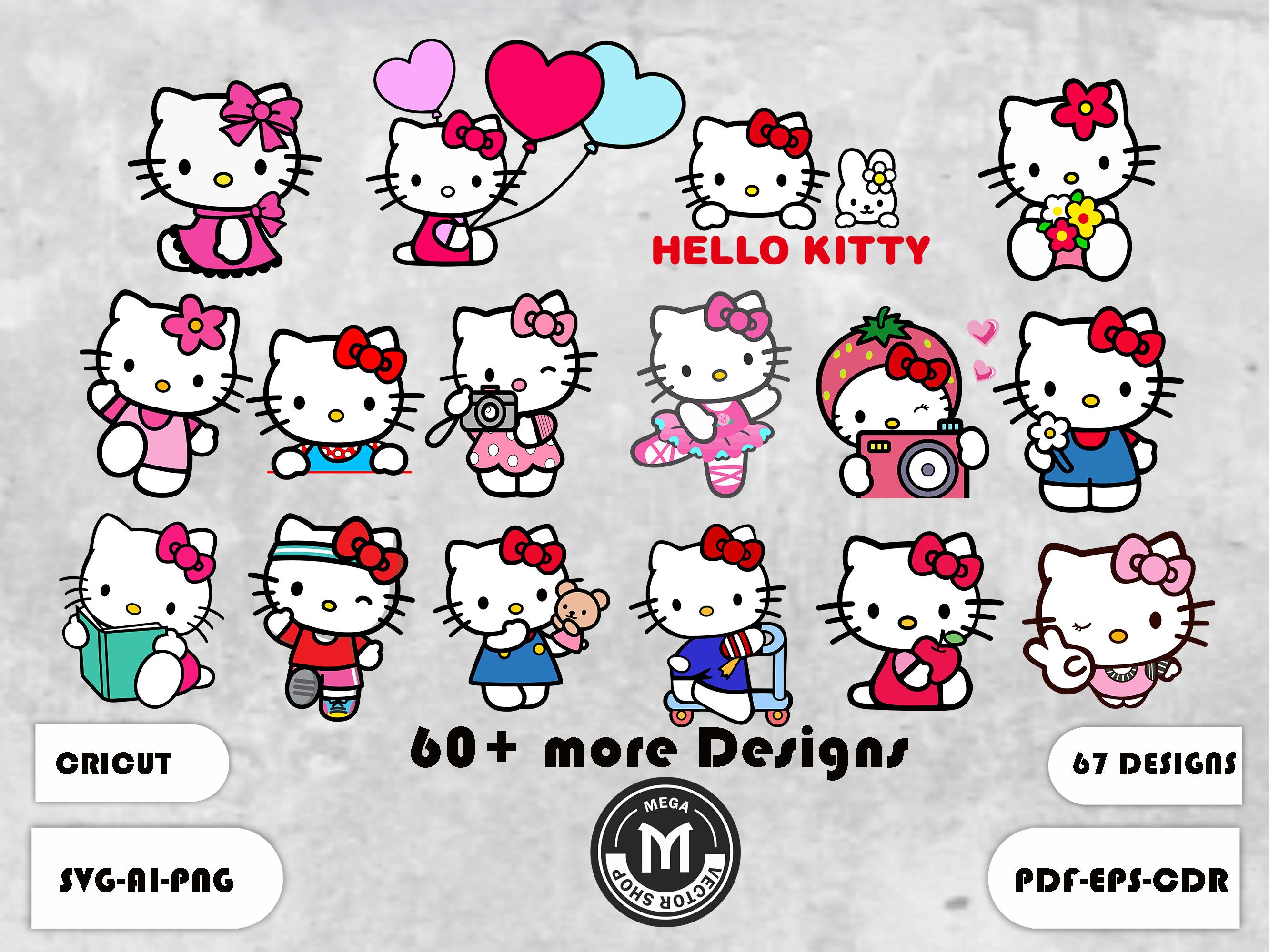 Download Hallo Kitty Svg Hallo Kitty Geburtstag Svg Bundle Animation | Etsy