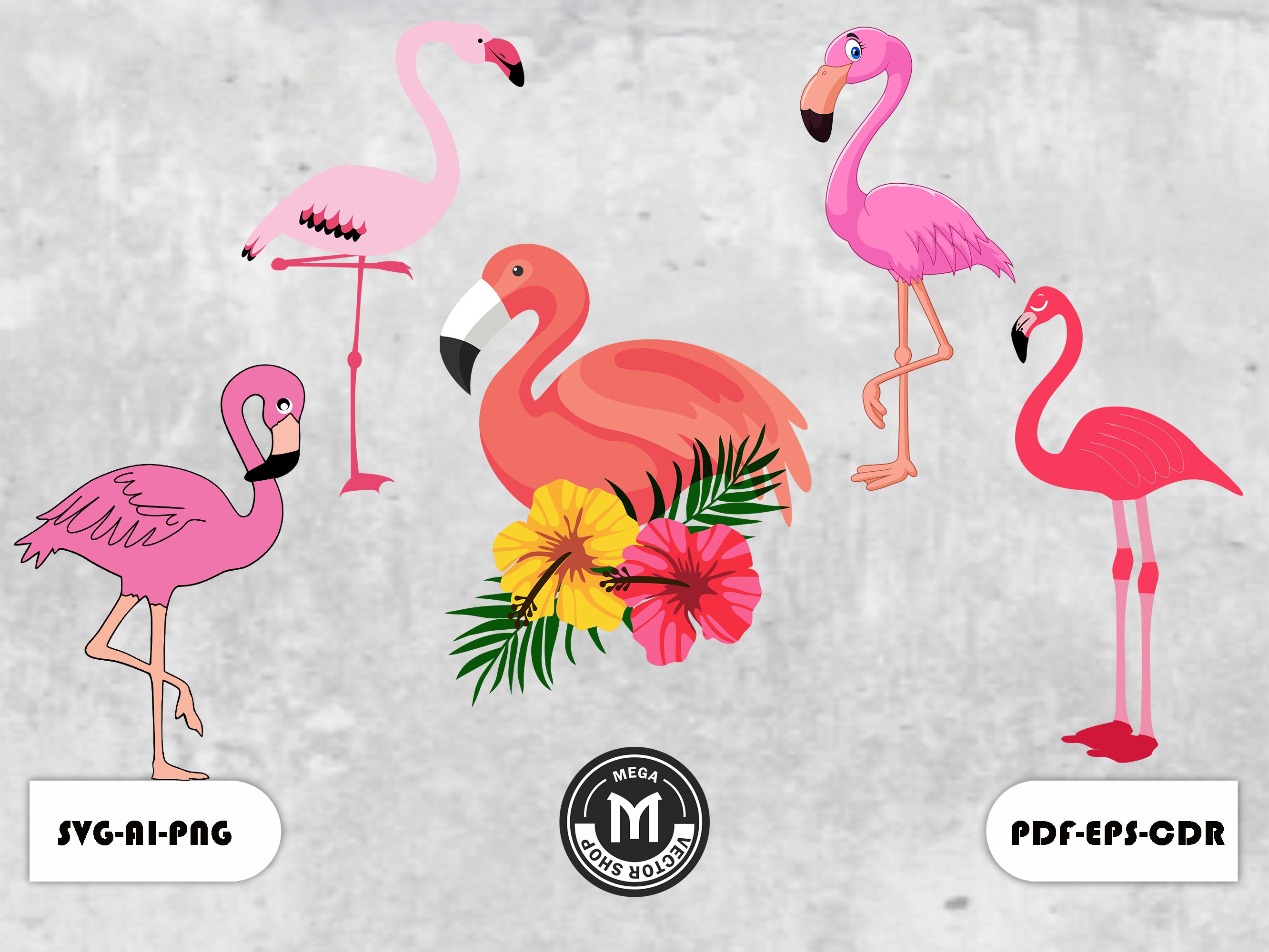 Download Flamingo Svg Birthday Svg Flamingo Clipart Bundle Design | Etsy
