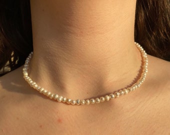 Handmade genuine Freshwater pearl beaded necklace trendy beaded necklace Custom length handmade choker summer necklace