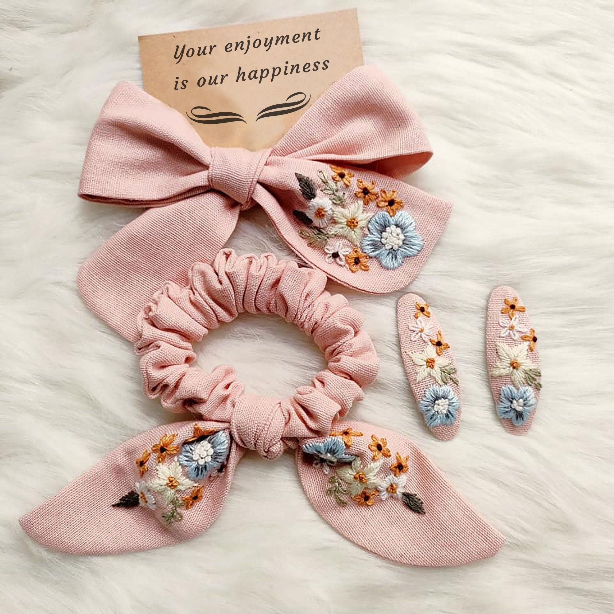 Set Hand Embroidery Hair Accessories / Hairclip / Hairbow / Etsy