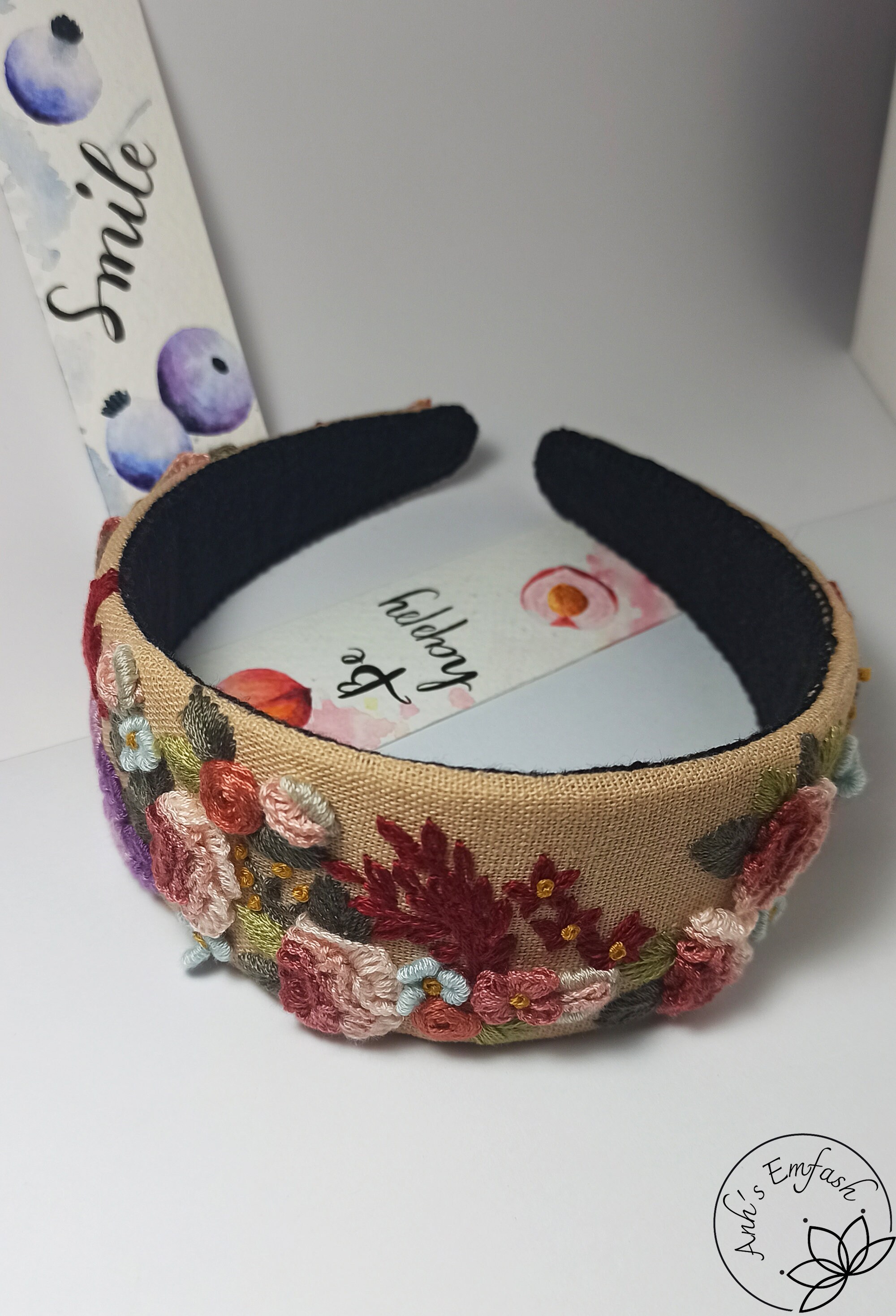 Embroidery Floral Headband / Hand Embroidered Headband/ Sweet Etsy