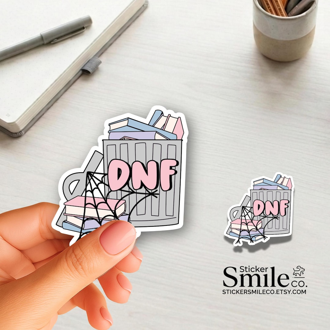 Dnf Sticker DNF Book Sticker | Did Not Finish Reader Vinyl Decal for Book Lovers - Etsy