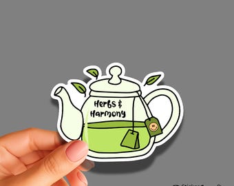 Tea Lover Sticker | Herbs and Harmony Water Bottle Vinyl Decal