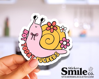 Funny Sarcastic Sticker, "Not Today Fckers" Vinyl Quote Decal