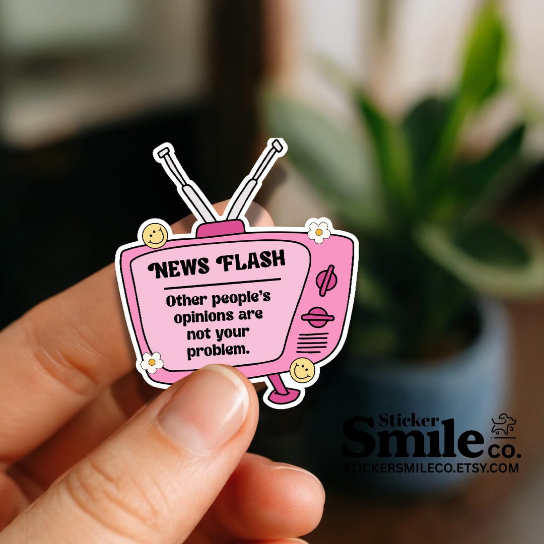 Funny Quote Sticker, Not Your Problem Retro TV, Motivational Decal - Etsy