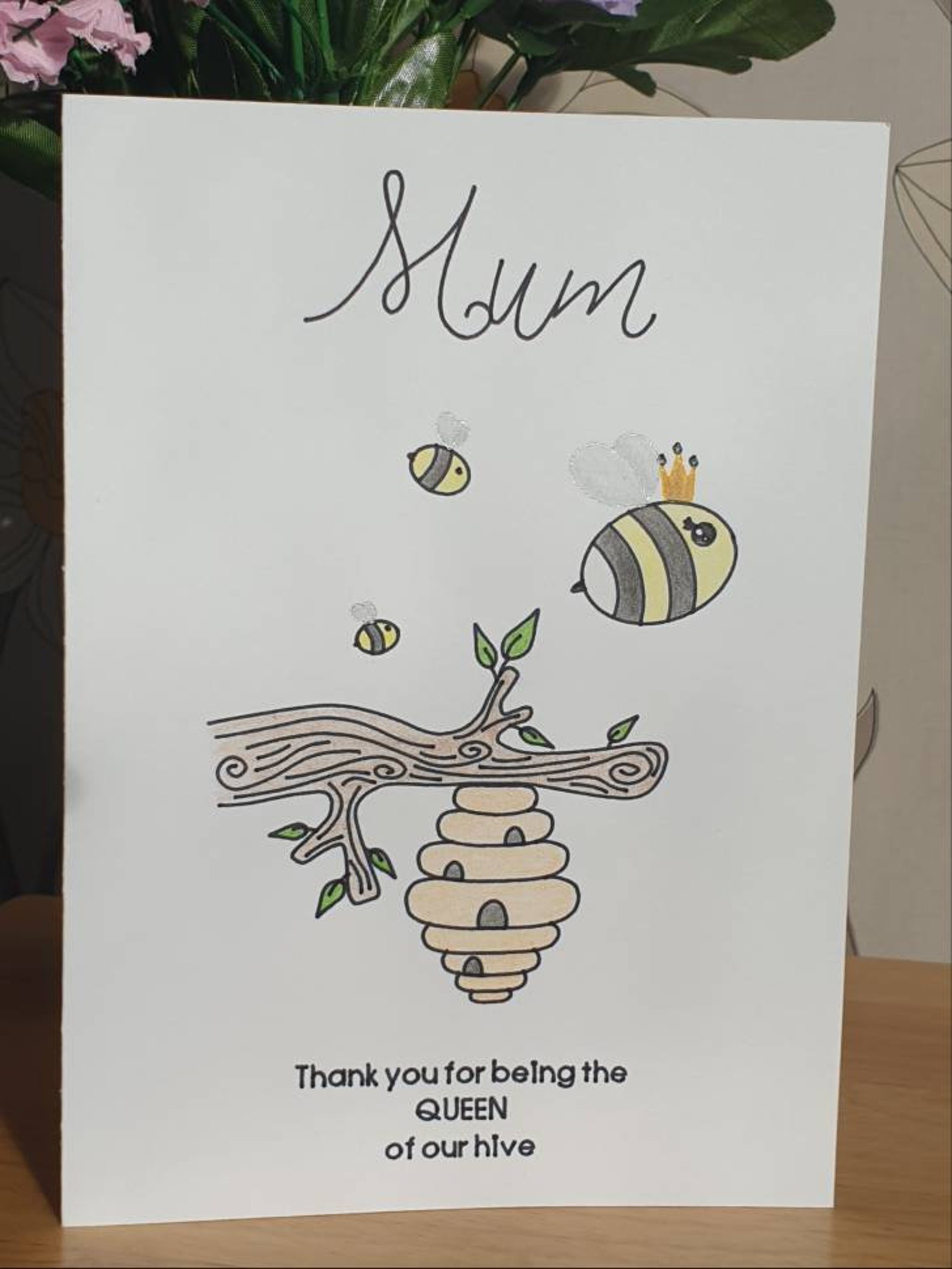 Queen Bee Mothers Day Card Handmade Etsy