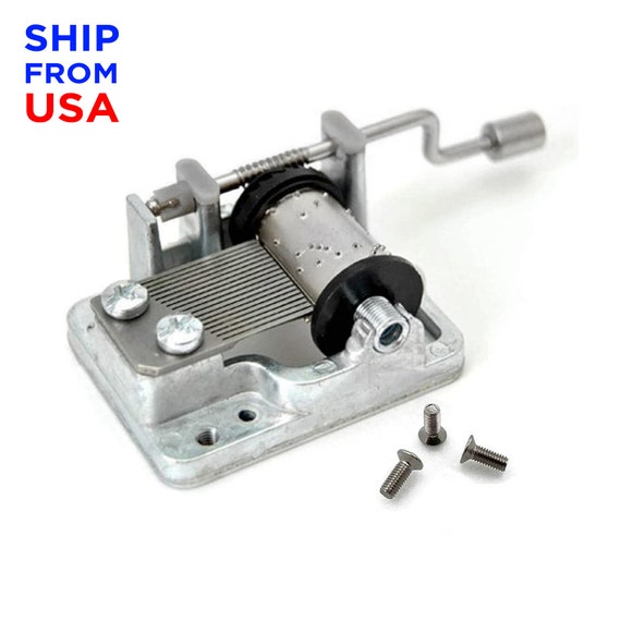 Hand-Cranked Mini Music Box Movement: DIY Collectible (18 Notes)