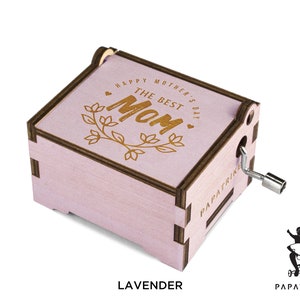 Personalized Mom Music Box: Engraved Basswood, Custom Photo/Notes