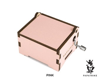 DIY personalized clean- plain- modern- Music Box, 8+ Color Basswood Options, 32+ music available