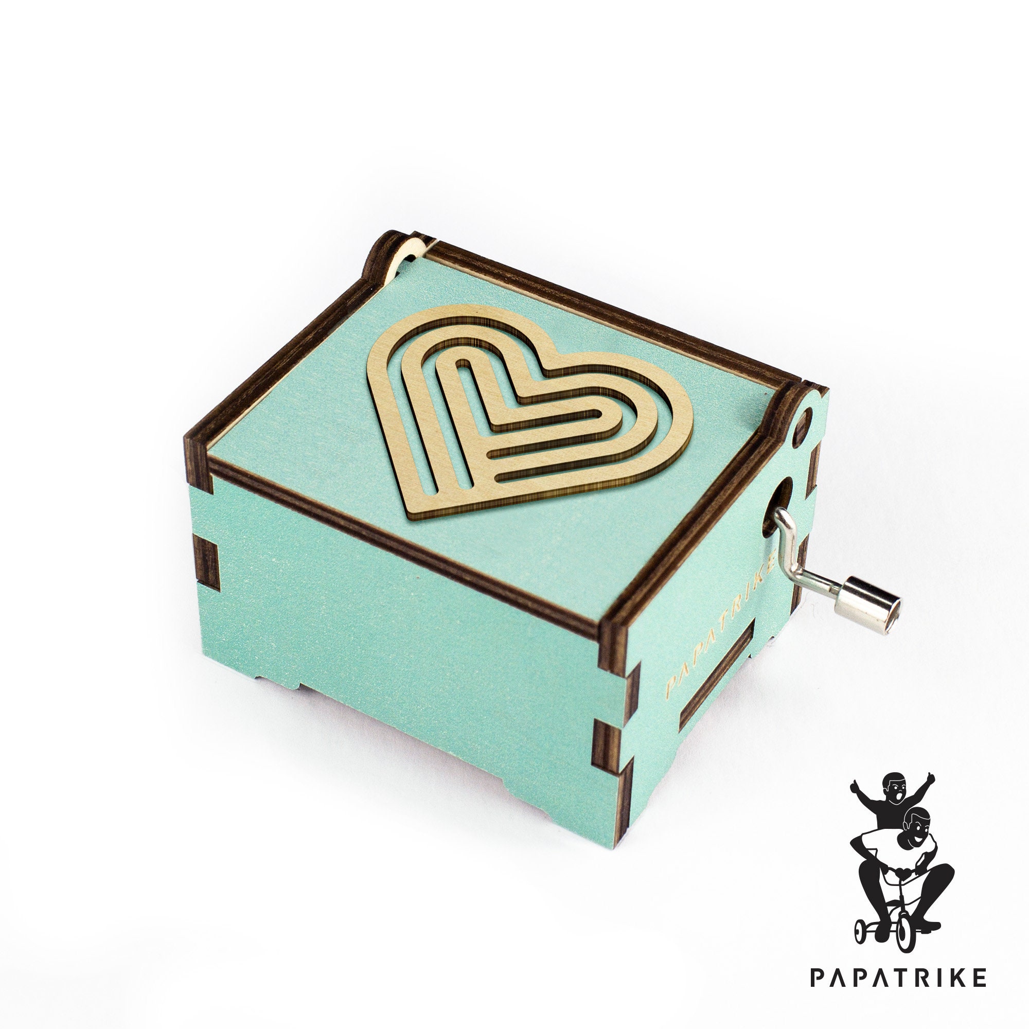 Personalized Modern Heart Music Box 5 Colors on Basswood Etsy