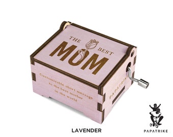 Personalized The Best Mom Music Box, 5+ Colors on Basswood, 22+ music available, Custom Engraved Loving Notes/ Photo