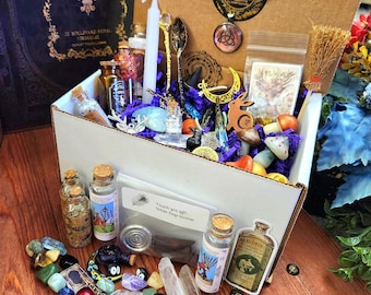 Midnight Magie, Witchy Geschenk-Box, Trinket Mix, Crystal Confetti, Mystery Sschaufel, Hexenkit, Witchy Schmuck Mix,