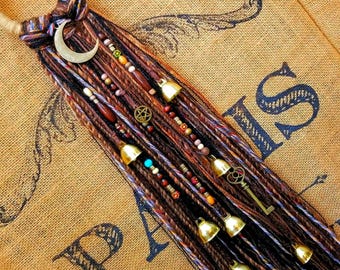 Magic Shop Witch Bells Spirit Bells with Vintage Key & Pentacle