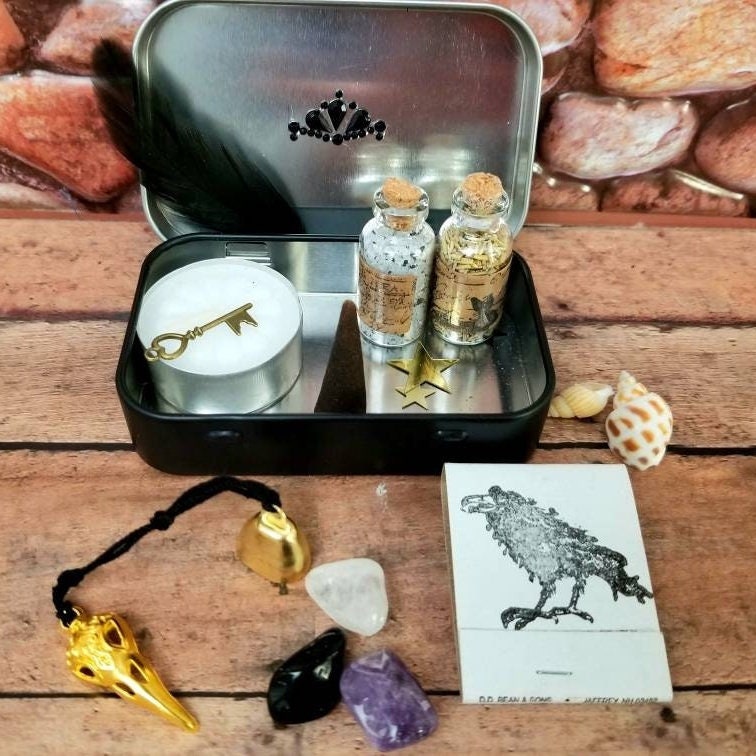  Apothecary Witchcraft Kit Glass Bottles Herbs Travel Wiccan  Altar Kit Pagan Ritual kit (Medium) : Home & Kitchen