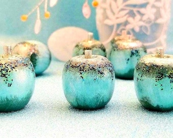 Enchanted Druid Apple Charm: Turquoise Green Altar Decor