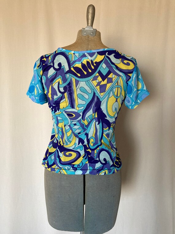 1990s 2000s Vintage Haven Bleu Abstract Sequinned… - image 7